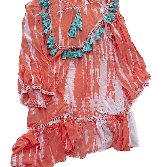 Anthropologie Boho Swim Coverup Dress Crochet Bell Sleeves Oversized Size S/M - Picture 2 of 9